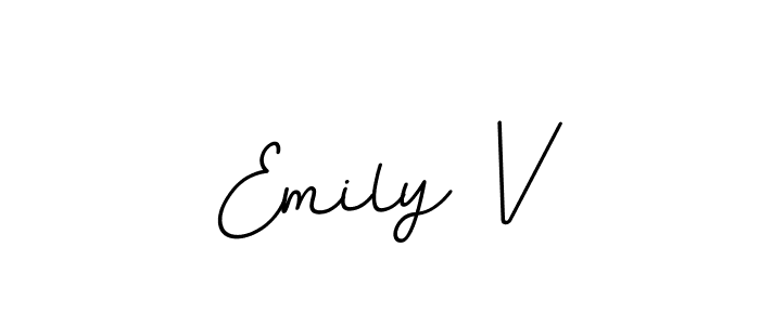 This is the best signature style for the Emily V name. Also you like these signature font (BallpointsItalic-DORy9). Mix name signature. Emily V signature style 11 images and pictures png