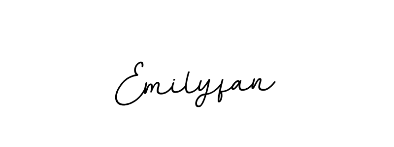 How to make Emilyfan name signature. Use BallpointsItalic-DORy9 style for creating short signs online. This is the latest handwritten sign. Emilyfan signature style 11 images and pictures png