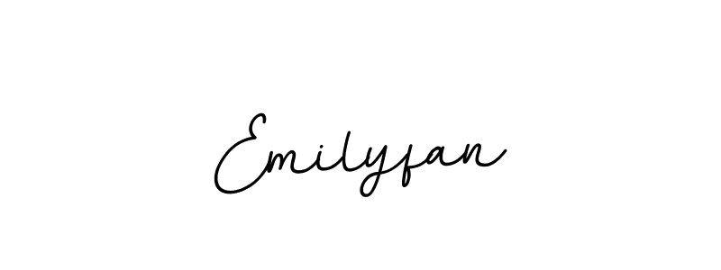 How to make Emilyfan name signature. Use BallpointsItalic-DORy9 style for creating short signs online. This is the latest handwritten sign. Emilyfan signature style 11 images and pictures png