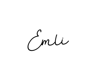 Make a beautiful signature design for name Emli. With this signature (BallpointsItalic-DORy9) style, you can create a handwritten signature for free. Emli signature style 11 images and pictures png