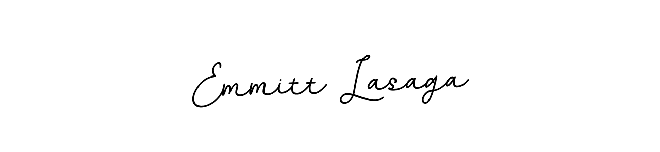 How to make Emmitt Lasaga name signature. Use BallpointsItalic-DORy9 style for creating short signs online. This is the latest handwritten sign. Emmitt Lasaga signature style 11 images and pictures png