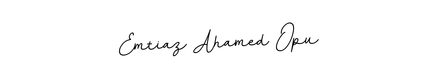 This is the best signature style for the Emtiaz Ahamed Opu name. Also you like these signature font (BallpointsItalic-DORy9). Mix name signature. Emtiaz Ahamed Opu signature style 11 images and pictures png