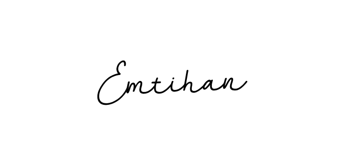 How to make Emtihan name signature. Use BallpointsItalic-DORy9 style for creating short signs online. This is the latest handwritten sign. Emtihan signature style 11 images and pictures png