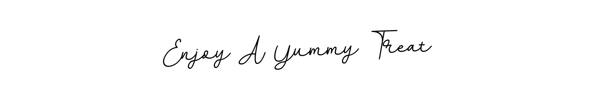 Create a beautiful signature design for name Enjoy A Yummy Treat. With this signature (BallpointsItalic-DORy9) fonts, you can make a handwritten signature for free. Enjoy A Yummy Treat signature style 11 images and pictures png