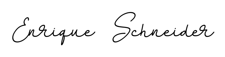 Get an exclusive digital autograph for Enrique  Schneider. The BallpointsItalic-DORy9 typeface captures the charm of real penmanship on paper. Enrique  Schneider signature style 11 images and pictures png