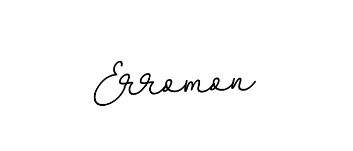 How to make Erromon name signature. Use BallpointsItalic-DORy9 style for creating short signs online. This is the latest handwritten sign. Erromon signature style 11 images and pictures png