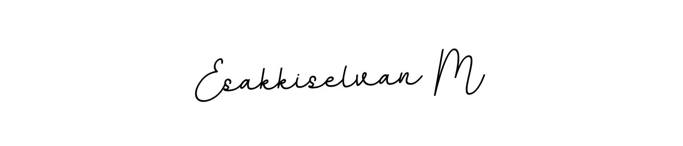 You should practise on your own different ways (BallpointsItalic-DORy9) to write your name (Esakkiselvan M) in signature. don't let someone else do it for you. Esakkiselvan M signature style 11 images and pictures png