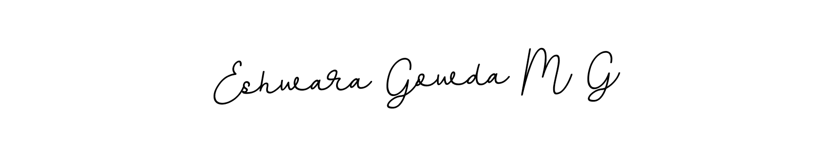 This is the best signature style for the Eshwara Gowda M G name. Also you like these signature font (BallpointsItalic-DORy9). Mix name signature. Eshwara Gowda M G signature style 11 images and pictures png