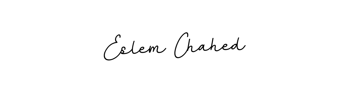 How to make Eslem Chahed name signature. Use BallpointsItalic-DORy9 style for creating short signs online. This is the latest handwritten sign. Eslem Chahed signature style 11 images and pictures png