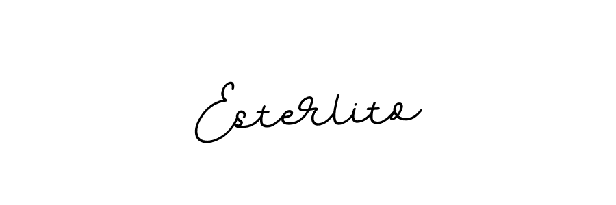 How to make Esterlito name signature. Use BallpointsItalic-DORy9 style for creating short signs online. This is the latest handwritten sign. Esterlito signature style 11 images and pictures png