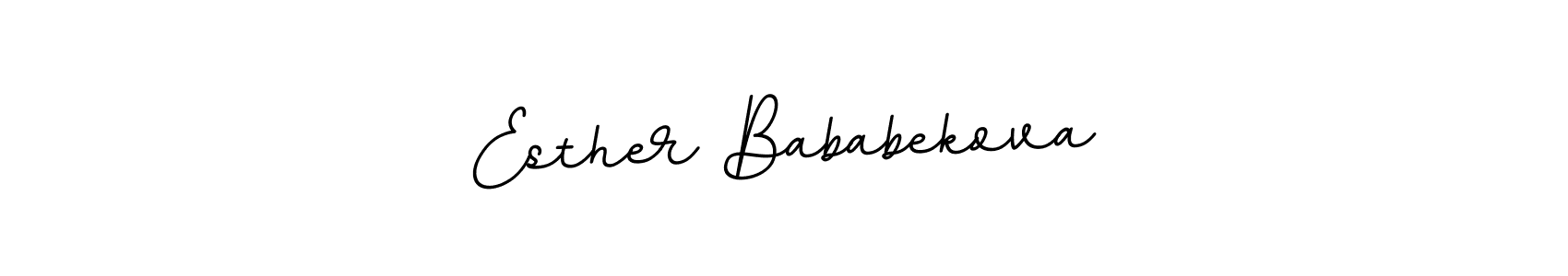 You should practise on your own different ways (BallpointsItalic-DORy9) to write your name (Esther Bababekova) in signature. don't let someone else do it for you. Esther Bababekova signature style 11 images and pictures png