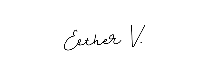 Create a beautiful signature design for name Esther V.. With this signature (BallpointsItalic-DORy9) fonts, you can make a handwritten signature for free. Esther V. signature style 11 images and pictures png