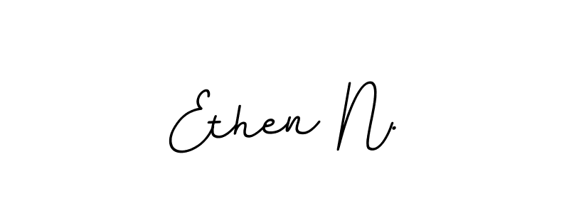 The best way (BallpointsItalic-DORy9) to make a short signature is to pick only two or three words in your name. The name Ethen N. include a total of six letters. For converting this name. Ethen N. signature style 11 images and pictures png