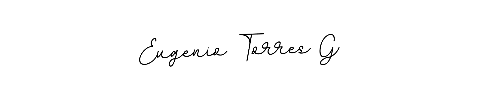 The best way (BallpointsItalic-DORy9) to make a short signature is to pick only two or three words in your name. The name Eugenio Torres G include a total of six letters. For converting this name. Eugenio Torres G signature style 11 images and pictures png