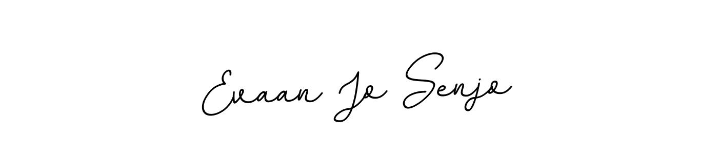 How to make Evaan Jo Senjo name signature. Use BallpointsItalic-DORy9 style for creating short signs online. This is the latest handwritten sign. Evaan Jo Senjo signature style 11 images and pictures png