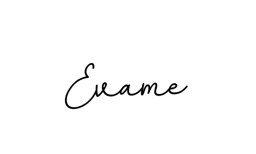 Use a signature maker to create a handwritten signature online. With this signature software, you can design (BallpointsItalic-DORy9) your own signature for name Evame. Evame signature style 11 images and pictures png