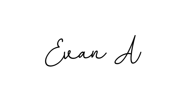 How to make Evan A name signature. Use BallpointsItalic-DORy9 style for creating short signs online. This is the latest handwritten sign. Evan A signature style 11 images and pictures png