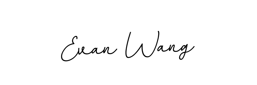 How to make Evan Wang name signature. Use BallpointsItalic-DORy9 style for creating short signs online. This is the latest handwritten sign. Evan Wang signature style 11 images and pictures png