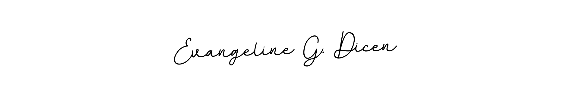 if you are searching for the best signature style for your name Evangeline G. Dicen. so please give up your signature search. here we have designed multiple signature styles  using BallpointsItalic-DORy9. Evangeline G. Dicen signature style 11 images and pictures png