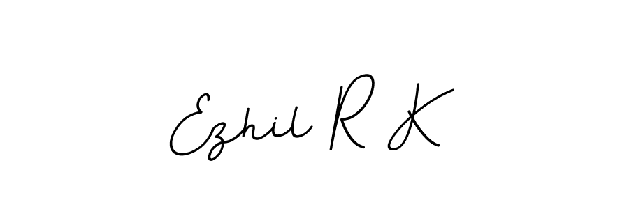 Use a signature maker to create a handwritten signature online. With this signature software, you can design (BallpointsItalic-DORy9) your own signature for name Ezhil R K. Ezhil R K signature style 11 images and pictures png