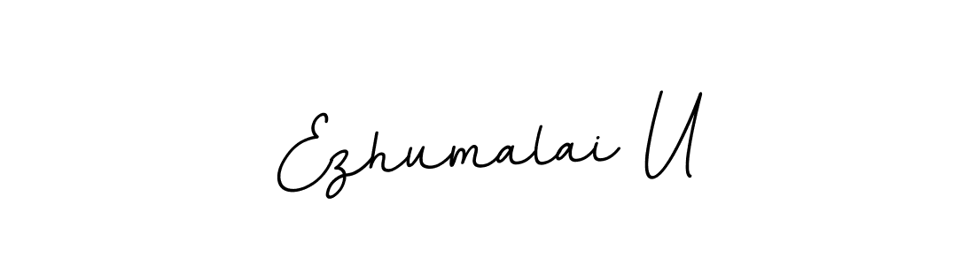 How to make Ezhumalai U name signature. Use BallpointsItalic-DORy9 style for creating short signs online. This is the latest handwritten sign. Ezhumalai U signature style 11 images and pictures png