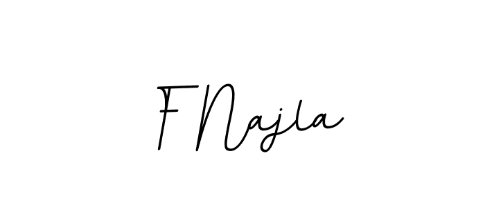 Create a beautiful signature design for name F Najla. With this signature (BallpointsItalic-DORy9) fonts, you can make a handwritten signature for free. F Najla signature style 11 images and pictures png