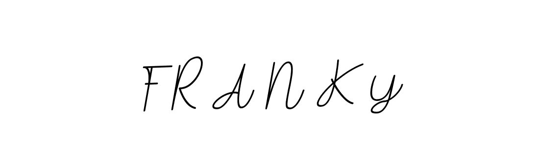 Use a signature maker to create a handwritten signature online. With this signature software, you can design (BallpointsItalic-DORy9) your own signature for name F R A N K Y. F R A N K Y signature style 11 images and pictures png