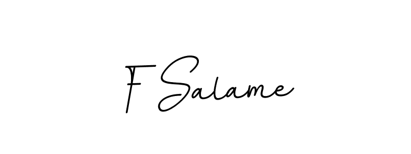 How to make F Salame name signature. Use BallpointsItalic-DORy9 style for creating short signs online. This is the latest handwritten sign. F Salame signature style 11 images and pictures png