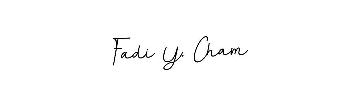 The best way (BallpointsItalic-DORy9) to make a short signature is to pick only two or three words in your name. The name Fadi Y. Cham include a total of six letters. For converting this name. Fadi Y. Cham signature style 11 images and pictures png