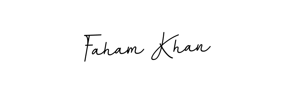 You should practise on your own different ways (BallpointsItalic-DORy9) to write your name (Faham Khan) in signature. don't let someone else do it for you. Faham Khan signature style 11 images and pictures png