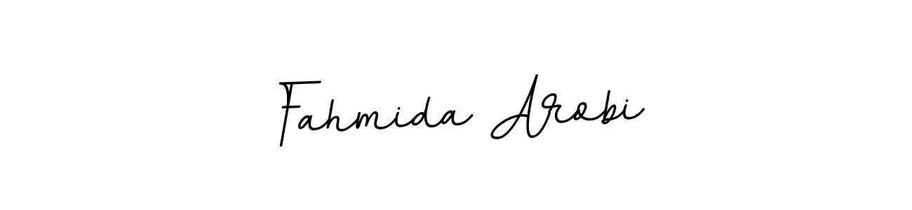The best way (BallpointsItalic-DORy9) to make a short signature is to pick only two or three words in your name. The name Fahmida Arobi include a total of six letters. For converting this name. Fahmida Arobi signature style 11 images and pictures png