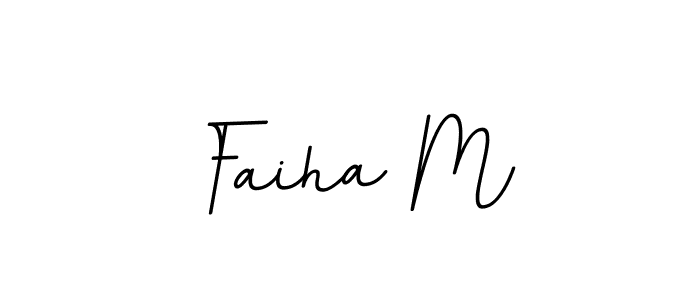Also we have Faiha M name is the best signature style. Create professional handwritten signature collection using BallpointsItalic-DORy9 autograph style. Faiha M signature style 11 images and pictures png