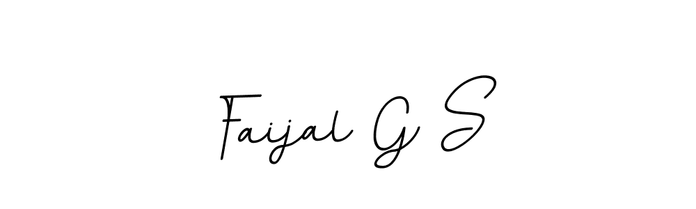 This is the best signature style for the Faijal G S name. Also you like these signature font (BallpointsItalic-DORy9). Mix name signature. Faijal G S signature style 11 images and pictures png