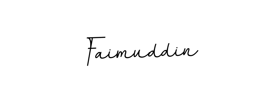 How to make Faimuddin name signature. Use BallpointsItalic-DORy9 style for creating short signs online. This is the latest handwritten sign. Faimuddin signature style 11 images and pictures png