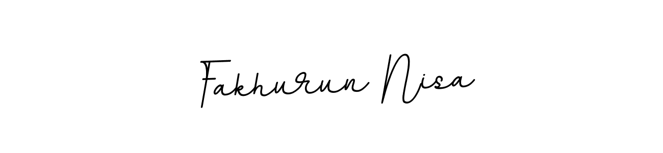 The best way (BallpointsItalic-DORy9) to make a short signature is to pick only two or three words in your name. The name Fakhurun Nisa include a total of six letters. For converting this name. Fakhurun Nisa signature style 11 images and pictures png
