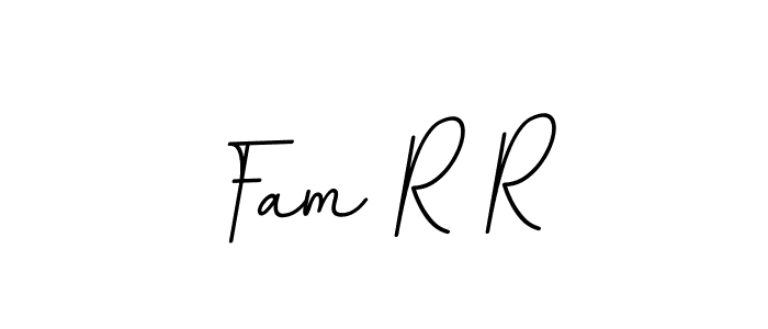 Create a beautiful signature design for name Fam R R. With this signature (BallpointsItalic-DORy9) fonts, you can make a handwritten signature for free. Fam R R signature style 11 images and pictures png