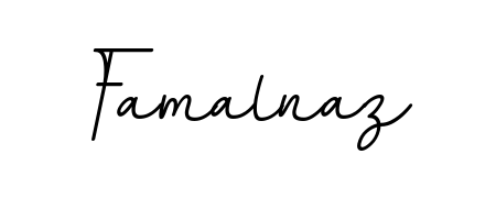 Try this chic Famalnaz handwritten sign style. Using BallpointsItalic-DORy9 font elements, it gives your name a sleek, memorable identity. Famalnaz signature style 11 images and pictures png