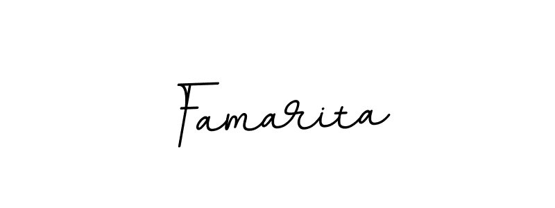 How to make Famarita name signature. Use BallpointsItalic-DORy9 style for creating short signs online. This is the latest handwritten sign. Famarita signature style 11 images and pictures png