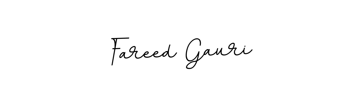 How to make Fareed Gauri name signature. Use BallpointsItalic-DORy9 style for creating short signs online. This is the latest handwritten sign. Fareed Gauri signature style 11 images and pictures png