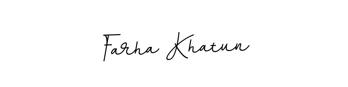 Make a beautiful signature design for name Farha Khatun. With this signature (BallpointsItalic-DORy9) style, you can create a handwritten signature for free. Farha Khatun signature style 11 images and pictures png