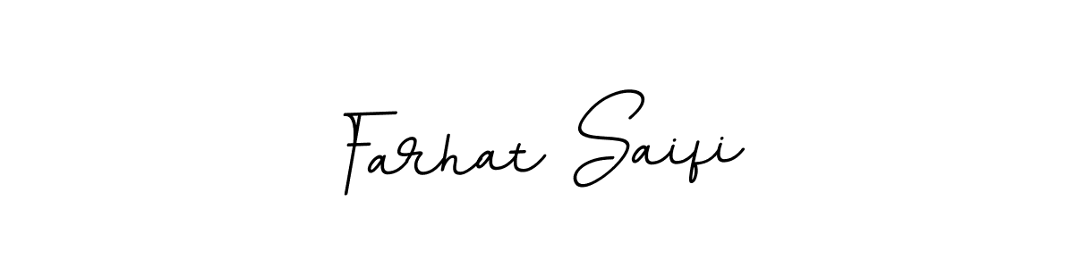 Create a beautiful signature design for name Farhat Saifi. With this signature (BallpointsItalic-DORy9) fonts, you can make a handwritten signature for free. Farhat Saifi signature style 11 images and pictures png