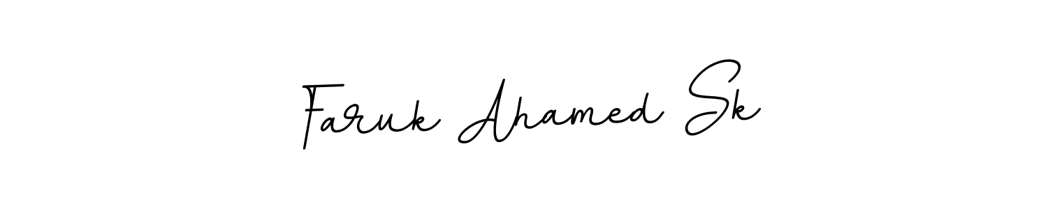The best way (BallpointsItalic-DORy9) to make a short signature is to pick only two or three words in your name. The name Faruk Ahamed Sk include a total of six letters. For converting this name. Faruk Ahamed Sk signature style 11 images and pictures png
