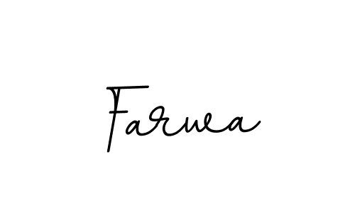 Use a signature maker to create a handwritten signature online. With this signature software, you can design (BallpointsItalic-DORy9) your own signature for name Farwa. Farwa signature style 11 images and pictures png