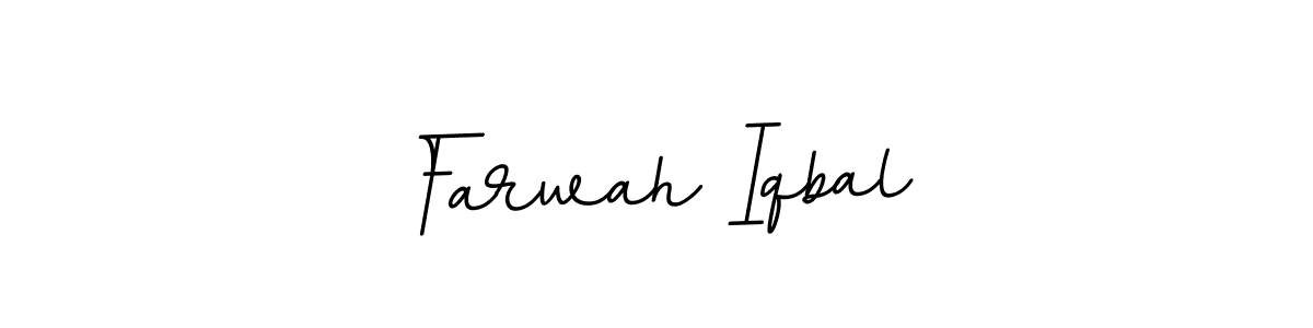 Create a beautiful signature design for name Farwah Iqbal. With this signature (BallpointsItalic-DORy9) fonts, you can make a handwritten signature for free. Farwah Iqbal signature style 11 images and pictures png