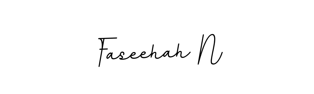 How to make Faseehah N name signature. Use BallpointsItalic-DORy9 style for creating short signs online. This is the latest handwritten sign. Faseehah N signature style 11 images and pictures png