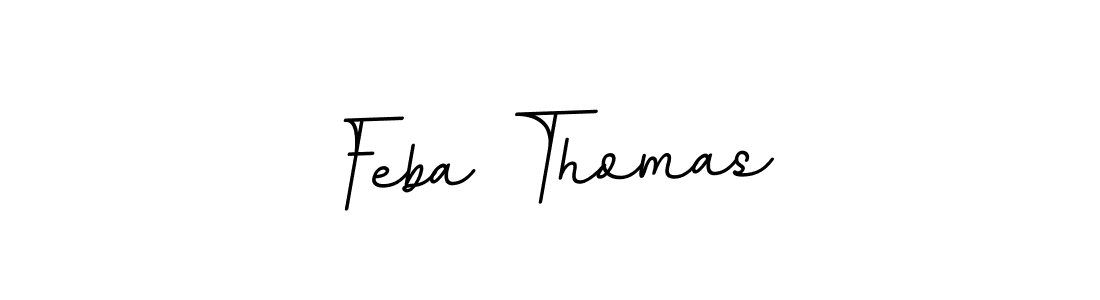 How to make Feba Thomas name signature. Use BallpointsItalic-DORy9 style for creating short signs online. This is the latest handwritten sign. Feba Thomas signature style 11 images and pictures png