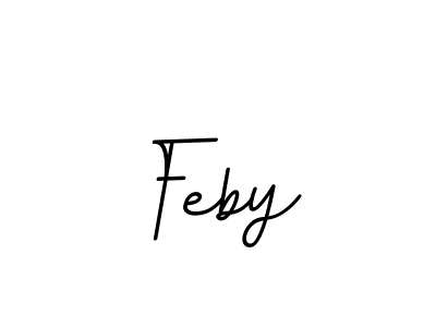 Make a beautiful signature design for name Feby. With this signature (BallpointsItalic-DORy9) style, you can create a handwritten signature for free. Feby signature style 11 images and pictures png