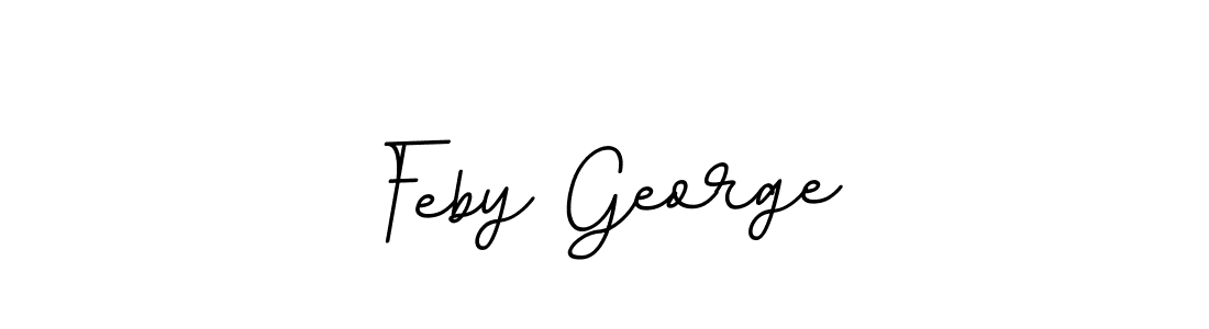 You should practise on your own different ways (BallpointsItalic-DORy9) to write your name (Feby George) in signature. don't let someone else do it for you. Feby George signature style 11 images and pictures png