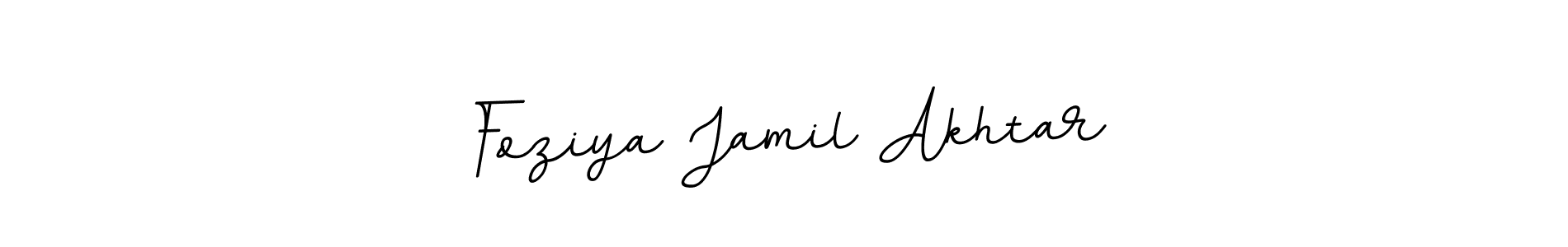 Make a beautiful signature design for name Foziya Jamil Akhtar. With this signature (BallpointsItalic-DORy9) style, you can create a handwritten signature for free. Foziya Jamil Akhtar signature style 11 images and pictures png