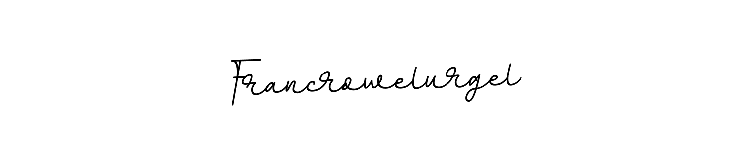 This is the best signature style for the Francrowelurgel name. Also you like these signature font (BallpointsItalic-DORy9). Mix name signature. Francrowelurgel signature style 11 images and pictures png